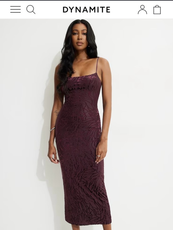 Dynamite Dresses & Skirts - Dynamite Plum Textured Midi Slip Dress